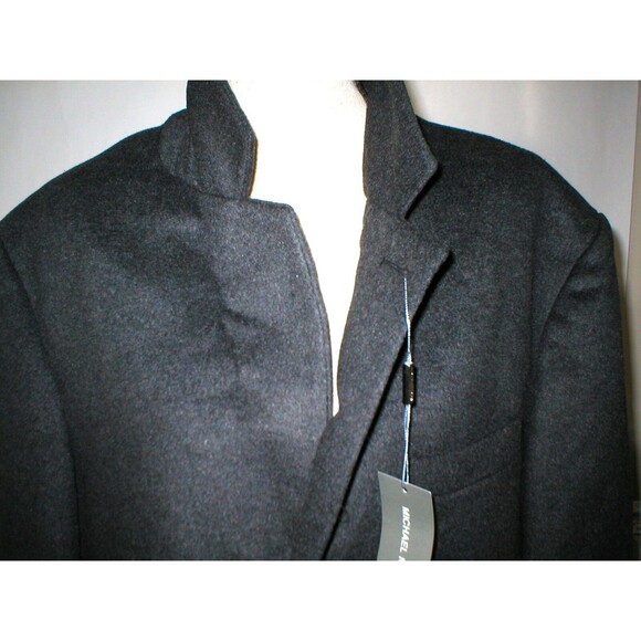 New NWT 46L 46 Long L Mens Over Coat Michael Kors Wool Cashmere Dark Gray Heathe - Picture 12 of 12